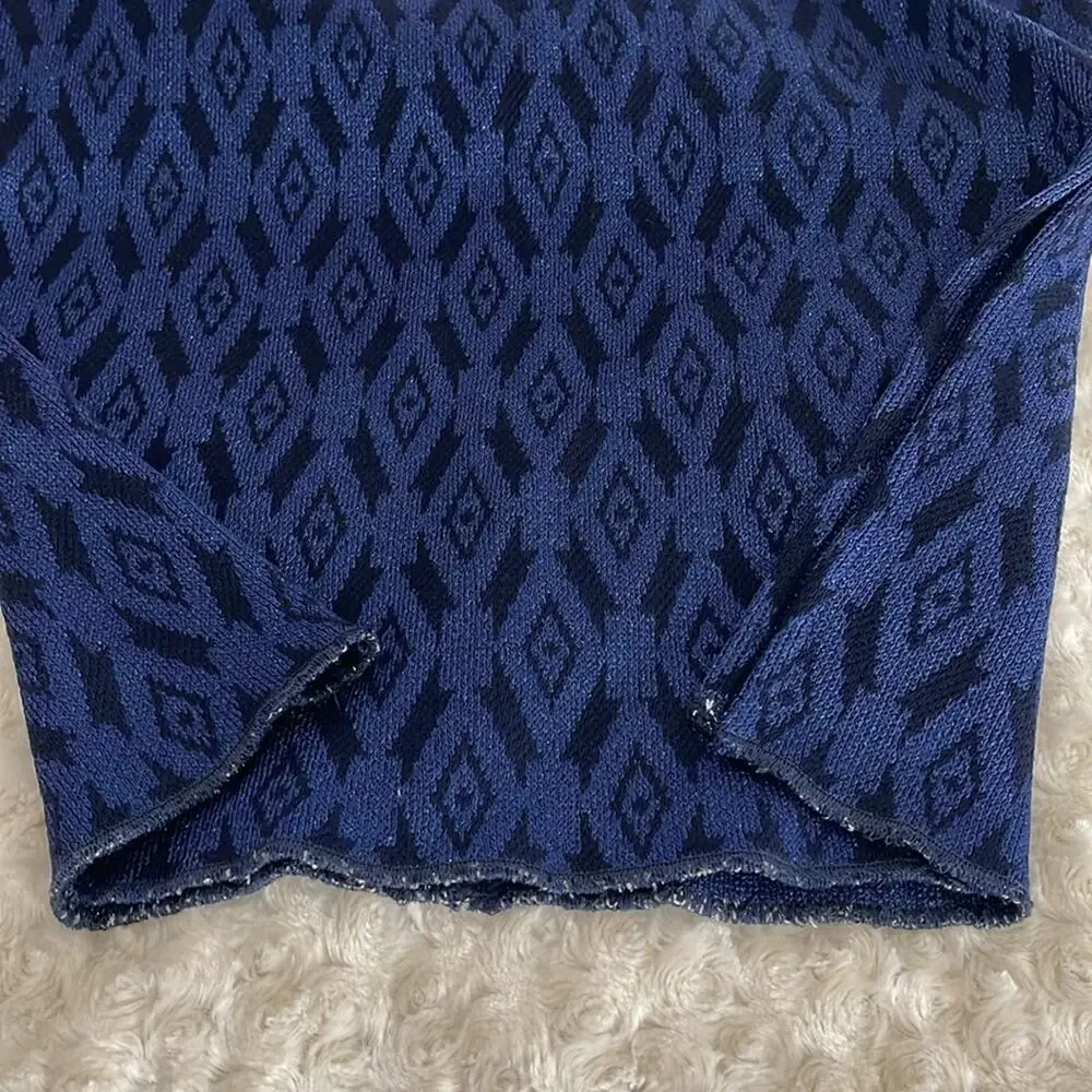 St. John Evening Diamond Jacquard Knit Maxi Dress Navy Blue Silver Long Sleeve 4 - Picture 8 of 14